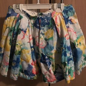 Polo floral pleaded skirt